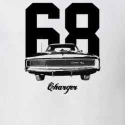 1968 Charger Grill View With Year And Model Light Color T Shirt