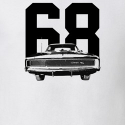 1968 Charger Grill View With Year Light Color T Shirt