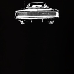 1968 Charger Grill View Dark Color T Shirt
