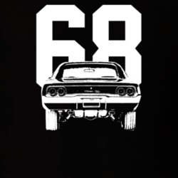 1968 Charger Rear View With Year Dark Color T Shirt