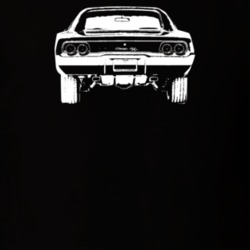 1968 Charger Rear View Dark Color T Shirt