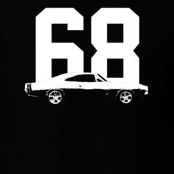 1968 Charger Side View With Year Dark Color T Shirt