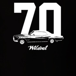 1970 Wildcat Side View With Year And Model Dark Color T Shirt