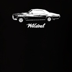 1970 Wildcat Side View With Model Dark Color T Shirt