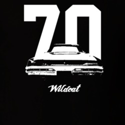 1970 Wildcat Rear View With Year And Model Dark Color T Shirt