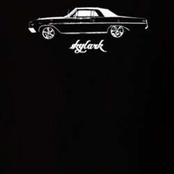1965 Skylark Side View With Model Dark Color T Shirt