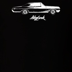 1966 Skylark Side View With Model Dark Color T Shirt