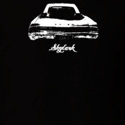 1966 Skylark Rear View With Model Dark Color T Shirt