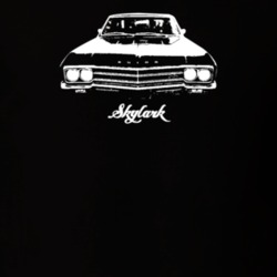 1966 Skylark Grill View With Model Dark Color T Shirt