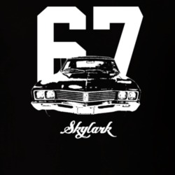 1967 Skylark Grill View With Year And Model Dark Color T Shirt