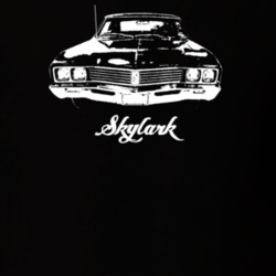 1967 Skylark Grill View With Model Dark Color T Shirt