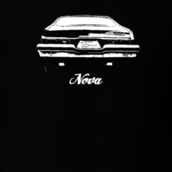 1973 Nova Rear View With Model Dark Color T-Shirt