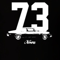 1973 Nova Side View With Year And Model Dark Color T-Shirt