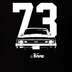1973 Nova Grill View With Year And Model Dark Color T-Shirt
