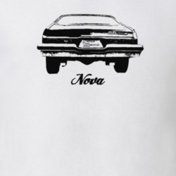 1973 Nova Rear View With Model Light Color T-Shirt