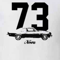 1973 Nova Side View With Year And Model Light Color T-Shirt