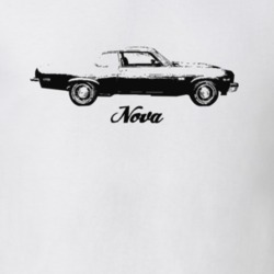 1973 Nova Side View With Model Light Color T-shirt