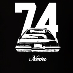 1974 Nova Rear View With Year And Model Dark Color T-Shirt