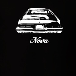 1974 Nova Rear View With Model Dark Color T-Shirt