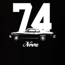 1974 Nova Side View With Year And Model Dark Color T-Shirt