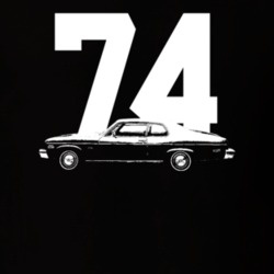 1974 Nova Side View With Year Dark Color T-Shirt