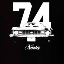 1974 Nova Grill View With Year And Model Dark Color T-Shirt