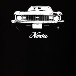 1974 Nova Grill View With Model Dark Color T-Shirt