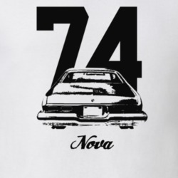 1974 Nova Rear View With Year And Model light Color T-Shirt