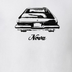 1974 Nova Rear View With Model Light Color T-Shirt