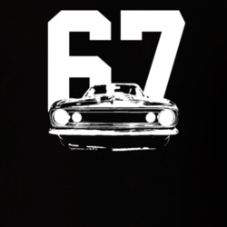 1967 Camaro Grill View With Year Dark Color T-Shirt