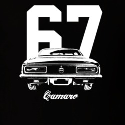 1967 Camaro Rear View With Year And Model Dark Color T-Shirt