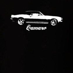 1967 Camaro Side View With Model Dark Color T-Shirt