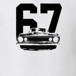 1967 Camaro Grill View With Year Light Color T-Shirt