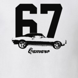 1967 Camaro Side View With Year And Model Light Color T-Shirt