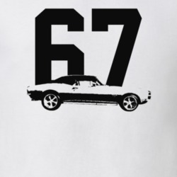 1967 Camaro Side View With Year Light Color T-Shirt