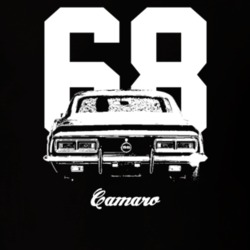 1968 Camaro Rear View With Year And Model Dark Color T-Shirt