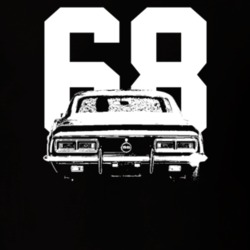 1968 Camaro Rear View With Year Dark Color T-Shirt