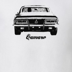 1968  Camaro Rear View With Model Light Color T-Shirt