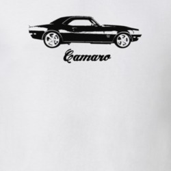 1968 Camaro Side View With Model Light Color T-Shirt
