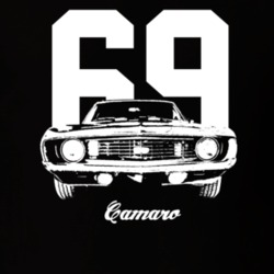 1969 Camaro Grill View With Year And Model Dark Color T-Shirt