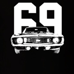 1969 Camaro Grill View With Year Dark Color T-Shirt
