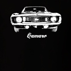 1969 Camaro Grill View With Model Dark Color T-Shirt