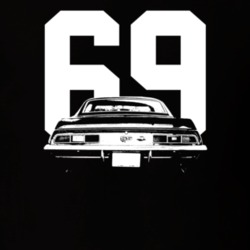1969 Camaro Rear View With Year Dark Color T-Shirt