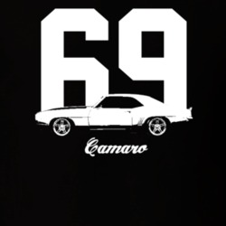 1969 Camaro Side View With Year And Model Dark Color T-Shirt