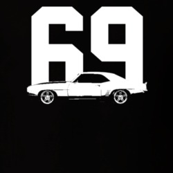 1969 Camaro Side View With Year Dark Color T-Shirt