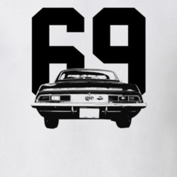 1969 Camaro Rear View With Year Light Color T-Shirt