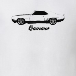 1969 Camaro Side View With Model Light Color T-Shirt