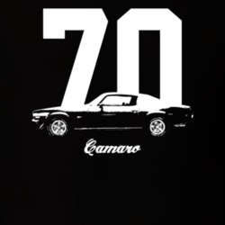 1970 Camaro Side View With Year And Model Dark Color T-Shirt