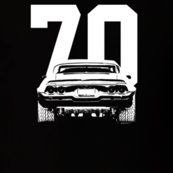 1970 Camaro Rear View With Year Dark Color T-Shirt