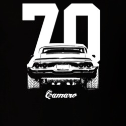 1970 Camaro Rear View With Year And Model Dark Color T-Shirt